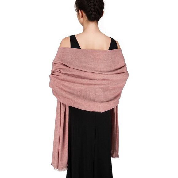 🆕 Women Pink Wedding Evening Dress Pashmina Shawl Winter Foulard Femme Wraps - Picture 1 of 7